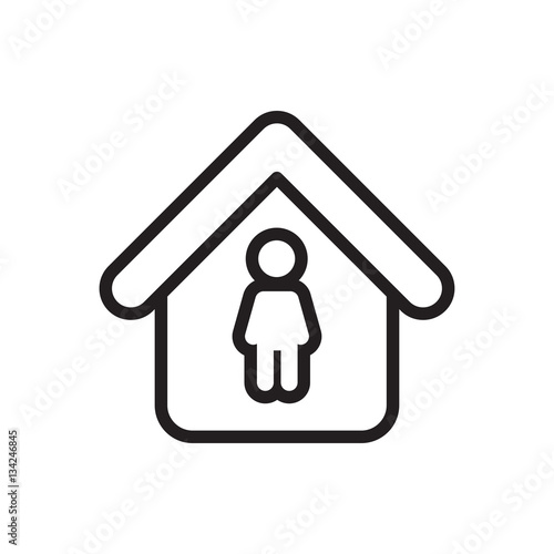 man in home icon illustration