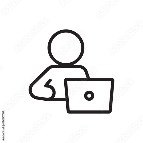 man with laptop icon