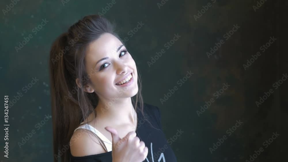 Very cheerful young girl - shows - all excellent Very cheerful young girl - shows - all excellent