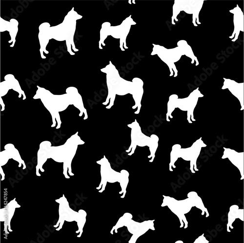 illustration of  black dogs silhouettes photo
