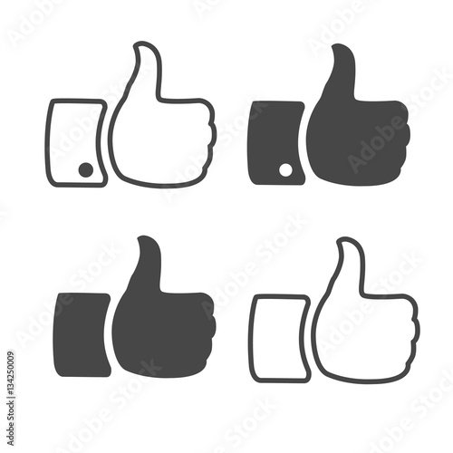 Line Icons Like. Set of black fingers