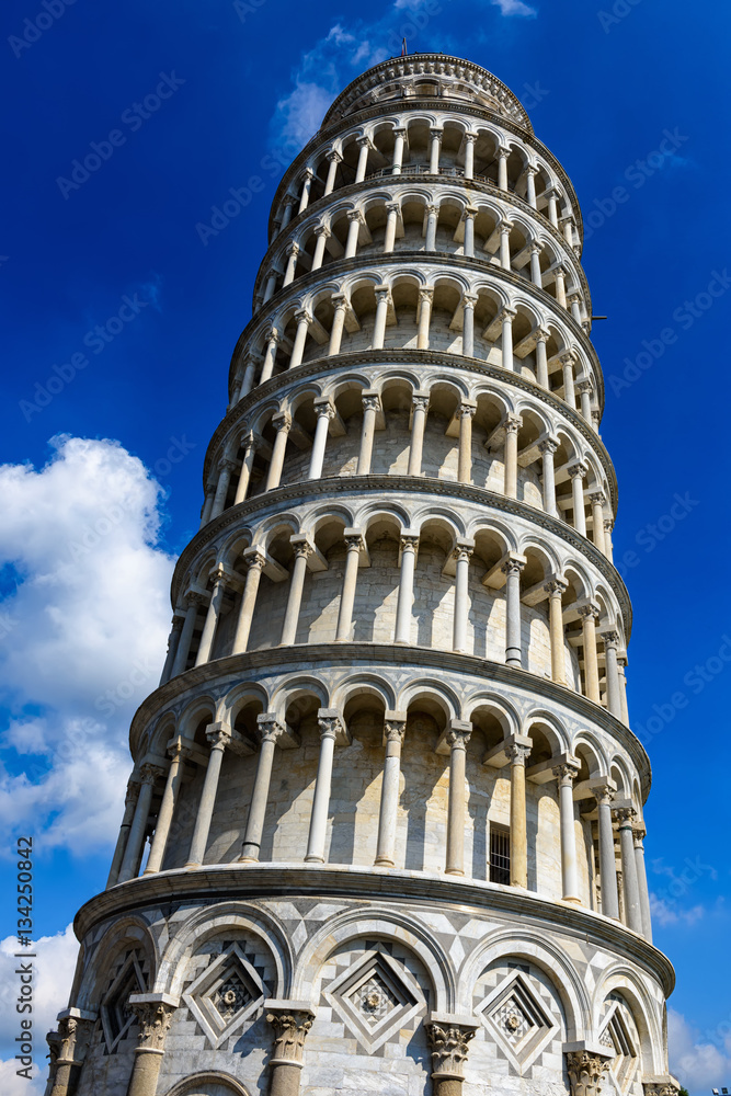 The Leaning Tower of Pisa (Torre pendente di Pisa) in Pisa, Italy. The Leaning Tower of Pisa is one of the main landmark of Italy