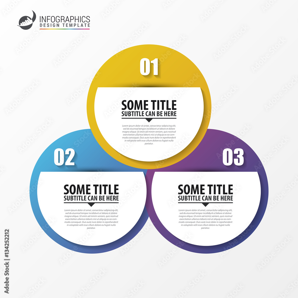 Infographics template. Business concept with 3 steps. Vector