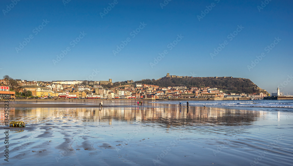Obraz premium The beach in Scarborough in north Yorkshire