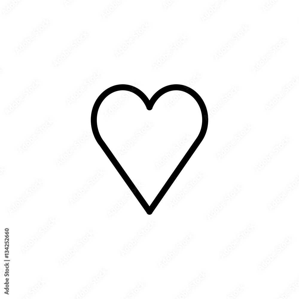 Heart Icon Vector. Love symbol. Valentine's Day sign, emblem isolated on white background with shadow, Flat style for graphic and web design, logo. EPS10 pictogram