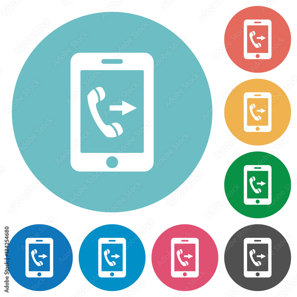 Outgoing mobile call flat round icons Outgoing mobile call flat round icons