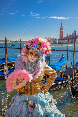 Famous carnival with beautiful masks in Venice, Italy