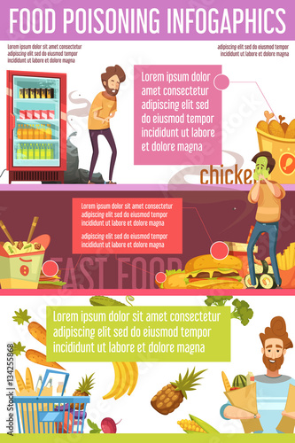 Food Poisoning Causes Flat Infographic Poster 