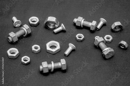 Nuts and bolts, dark background