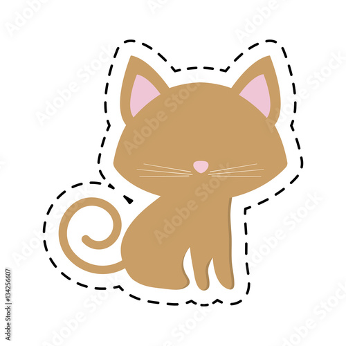 cat pedigree feline adorable cut line vector illustration eps 10