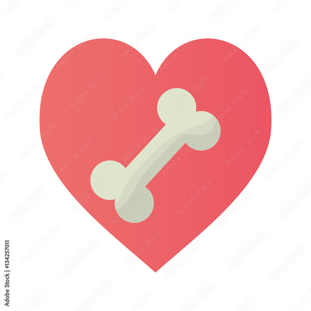 pink heart with bone food doggy vector illustration eps 10 pink heart with bone food doggy vector illustration eps 10