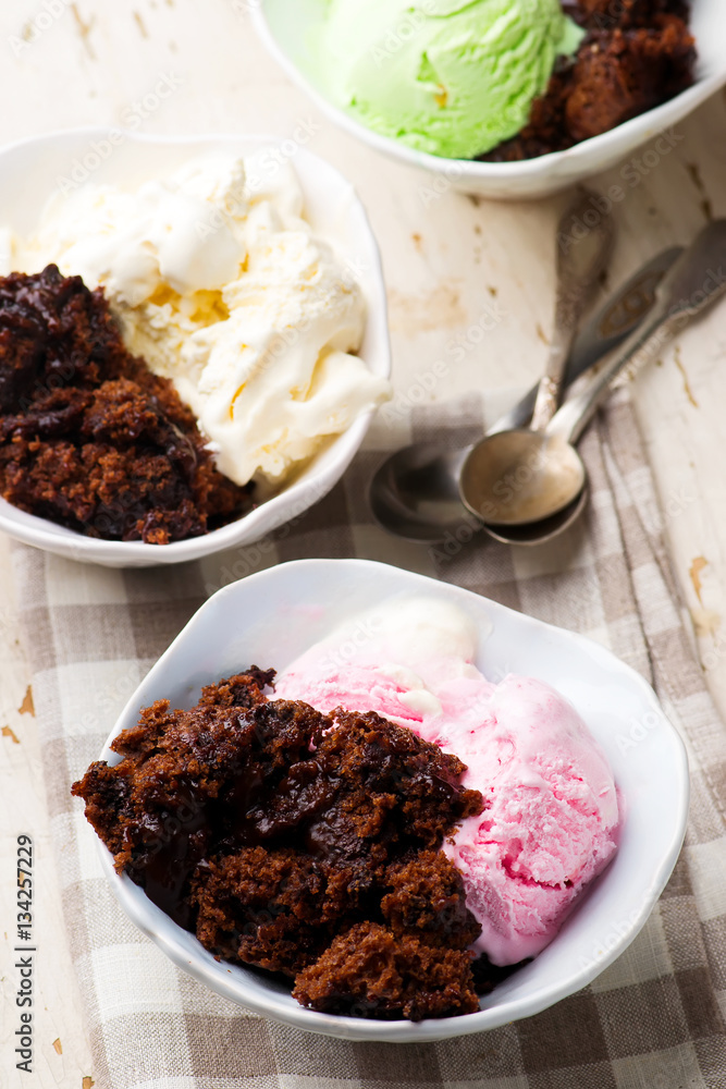 Hot Fudge Pudding Cake with ice cream Hot Fudge Pudding Cake with ice cream