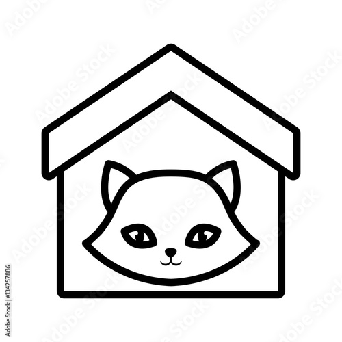 cat nose funny animal house pet outline vector illustration eps 10