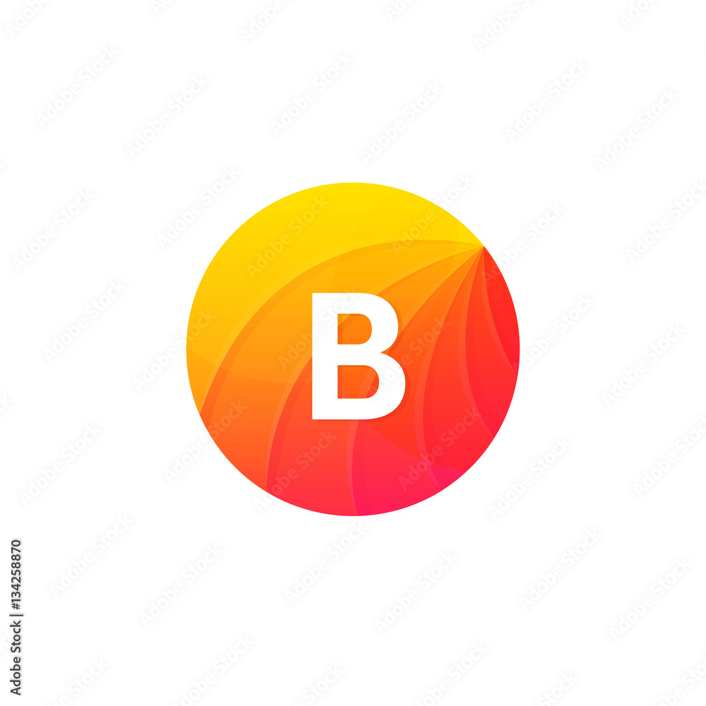 Abstract flat circle B logo letter symbol sign company icon vect Abstract flat circle B logo letter symbol sign company icon vect