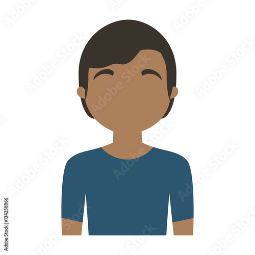 character man multiethnic blue shirt vector illustration eps 10