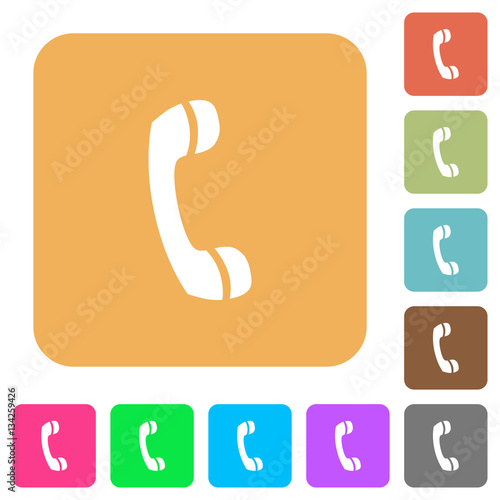 Call rounded square flat icons