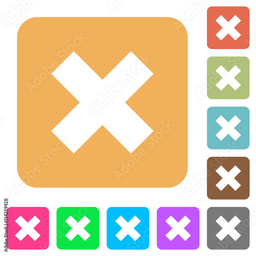 Cancel rounded square flat icons
