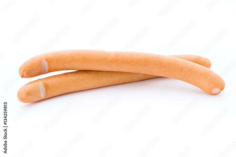Frankfurter sausage isolated on white background. Frankfurter sausage isolated on white background.
