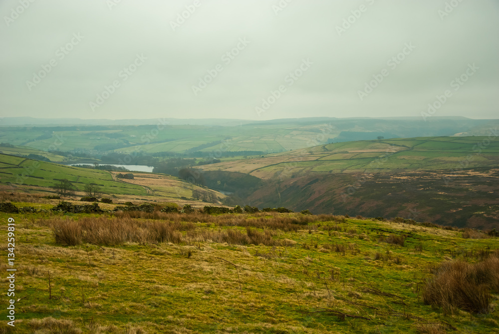 Cloudy landscape of North Peak District National Park, UK