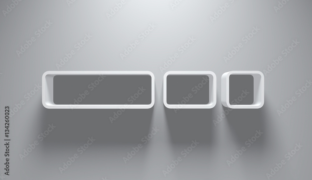 3D Illustration - Hanging Empty Round Bookshelves on wall 4 3D Illustration - Hanging Empty Round Bookshelves on wall 4