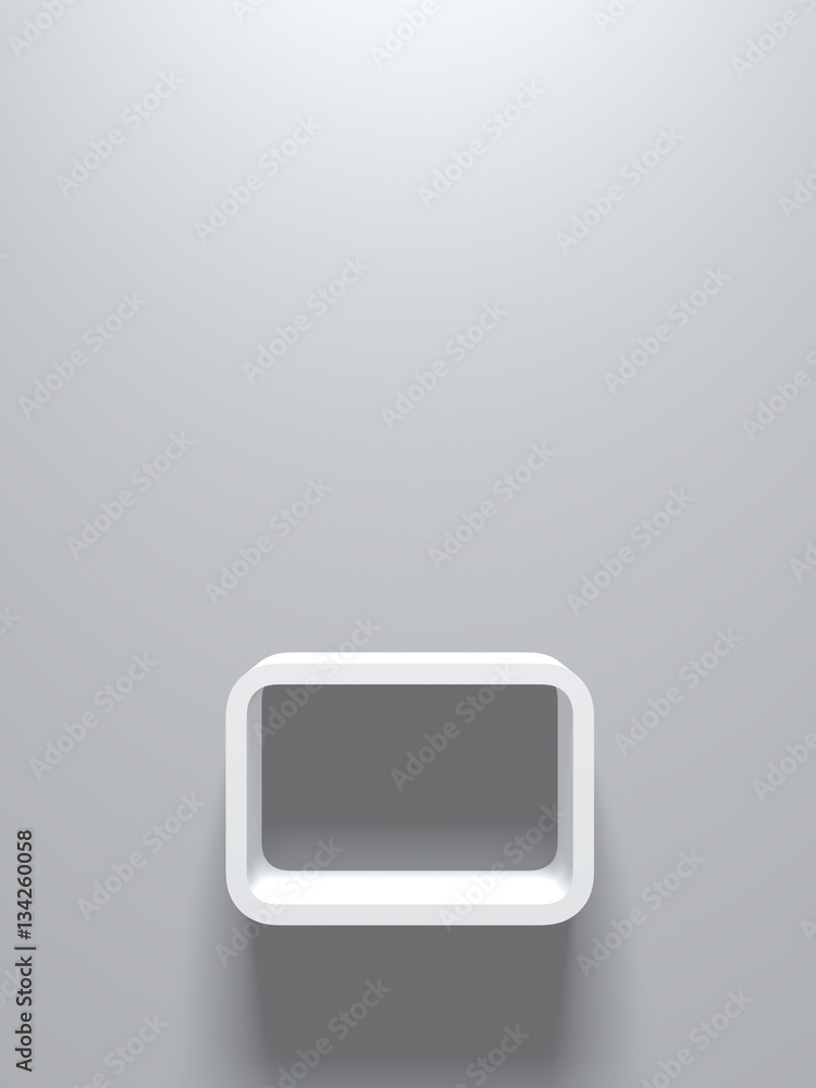 3D Illustration - Hanging Empty single Bookshelve on wall 2 3D Illustration - Hanging Empty single Bookshelve on wall 2