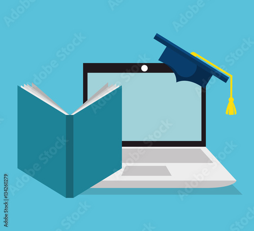 education online flat icons vector illustration design