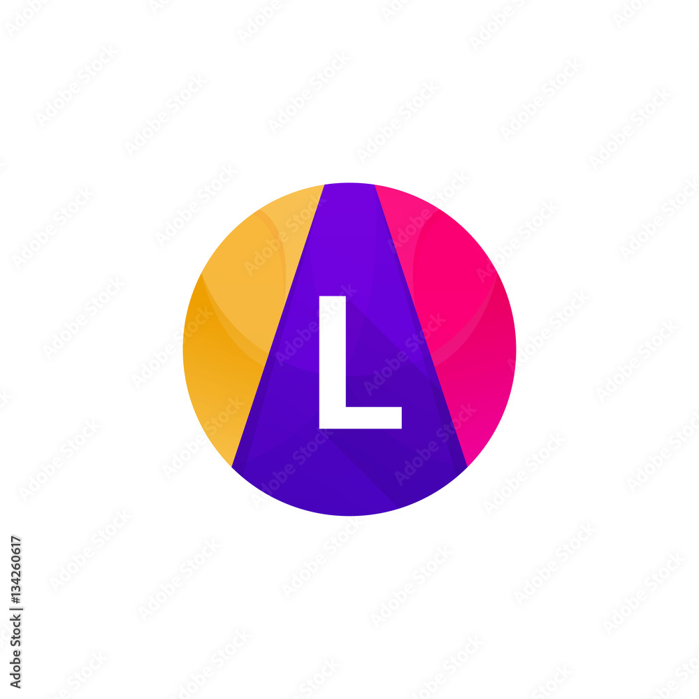 Funny flat circle sphere logo web icon L letter sign vector desi Funny flat circle sphere logo web icon L letter sign vector desi