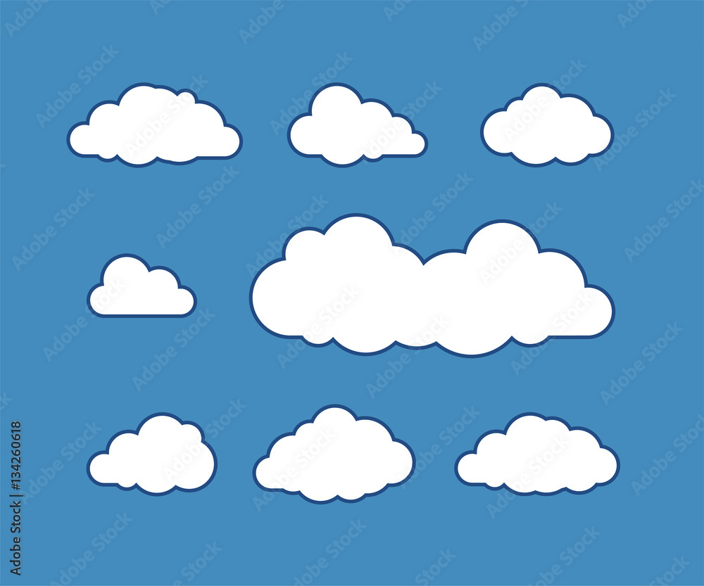 Cloud icons on vector illustration