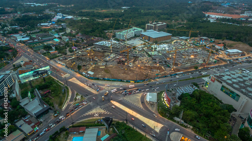 Darasamuth intersection the main road of Phuket city there have new construction for development the city