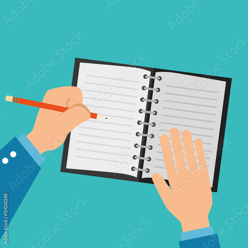 Human hands writing icon vector illustration design