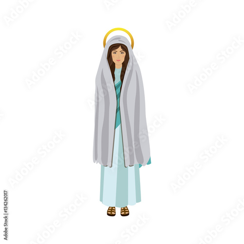 picture colorful saint virgin mary vector illustration