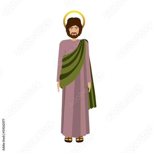picture colorful saint josepf father vector illustration