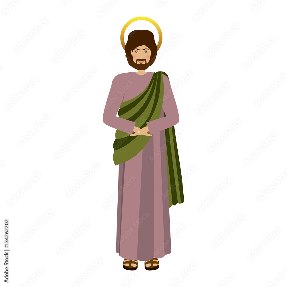 colorful figure human of saint joseph vector illustration