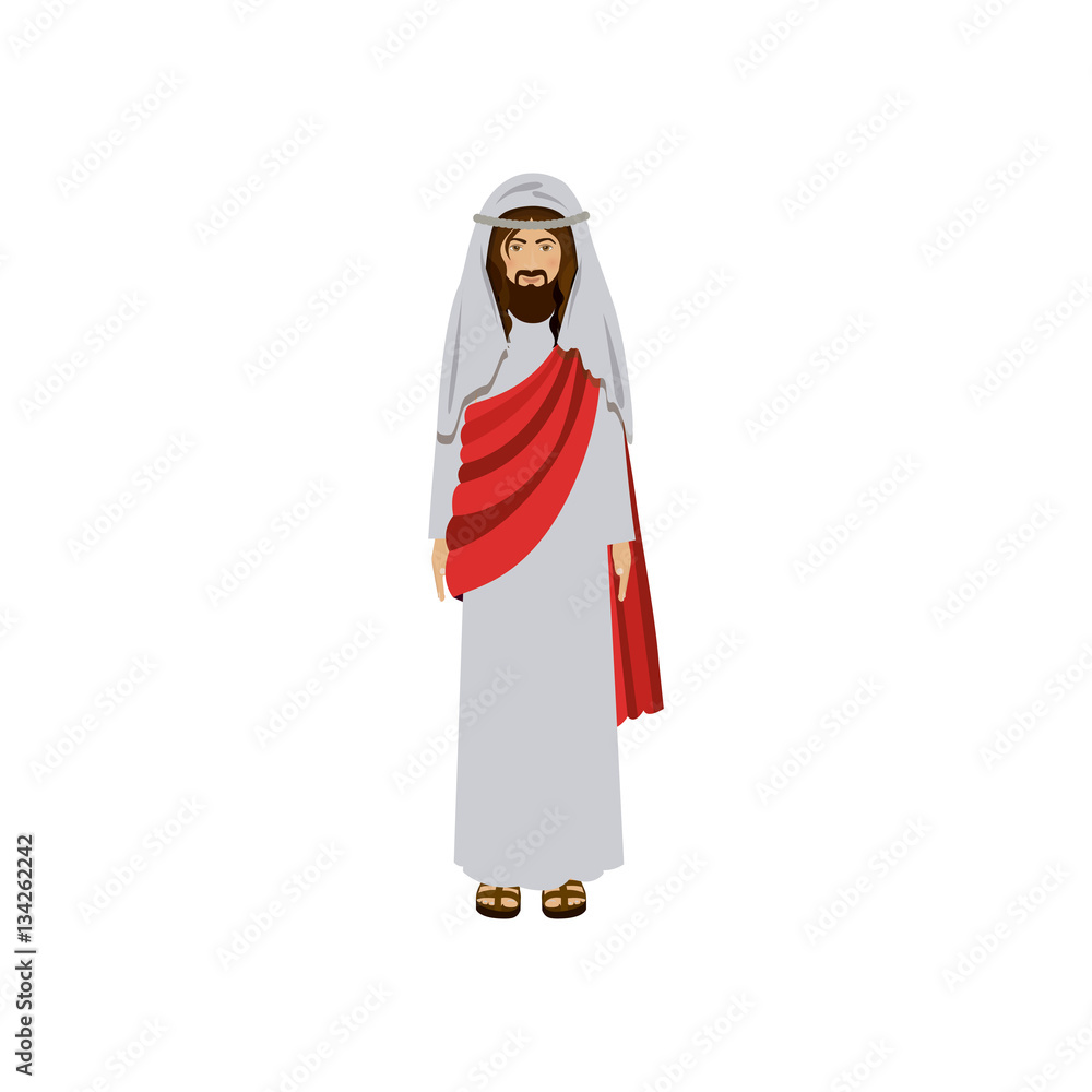 picture of christ with tunic vector illustration