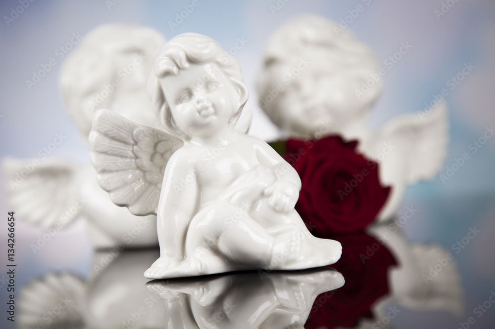 Angel, Happy Valentine's Day, heart background Angel, Happy Valentine's Day, heart background