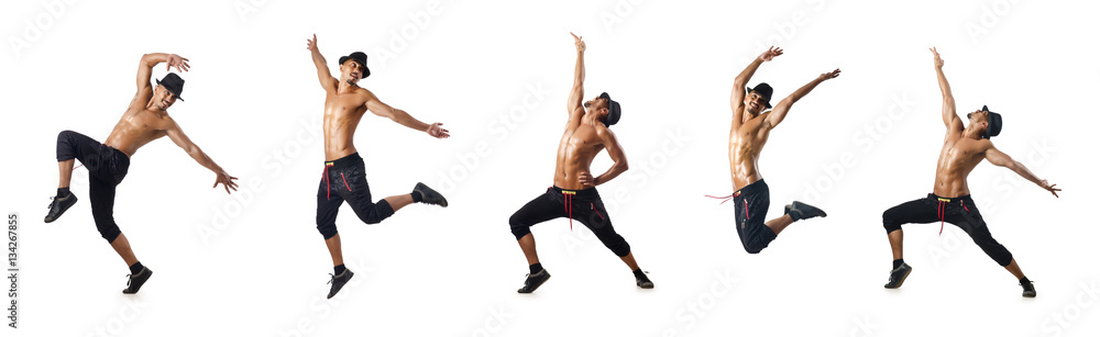 Collage of dancers isolated on white background Collage of dancers isolated on white background