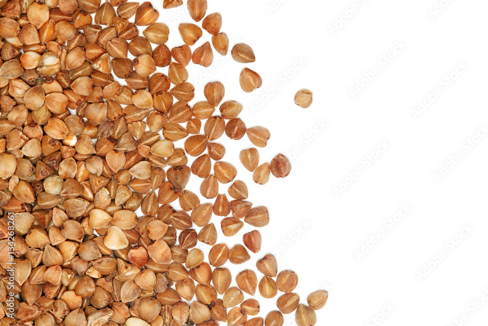 Buckwheat seeds border on white Stock Photo Adobe Stock