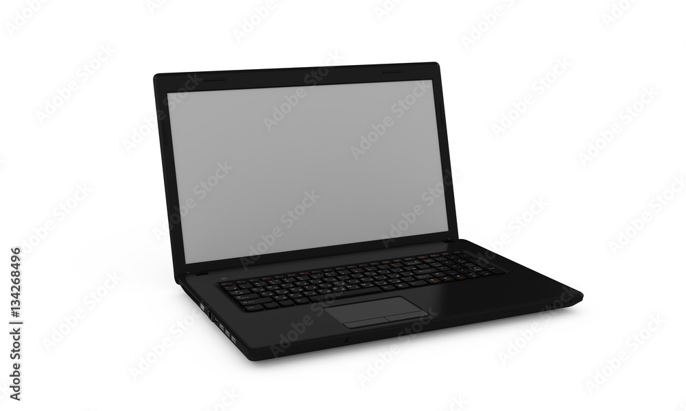Notebook computer isolated . 3D rendering. Notebook computer isolated . 3D rendering.