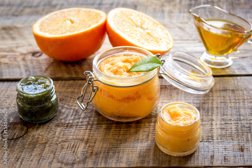 organic citrus scrub homemade on wooden background organic citrus scrub homemade on wooden background