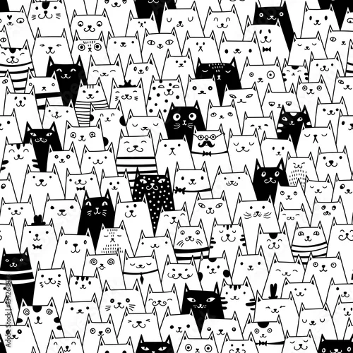 Tapety Koty bez szwu wektor wzór