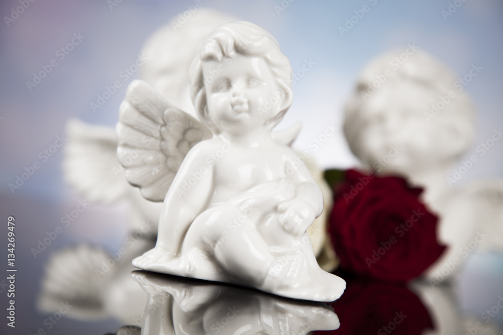 Love, Angels, Valentine's day concept, heart background Love, Angels, Valentine's day concept, heart background