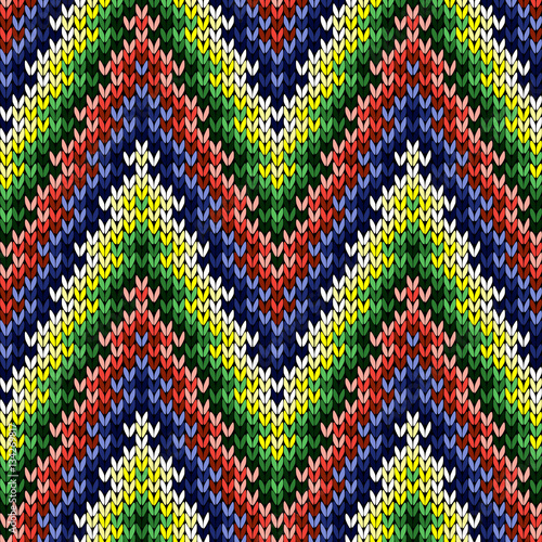Knitted seamless pattern in various colors