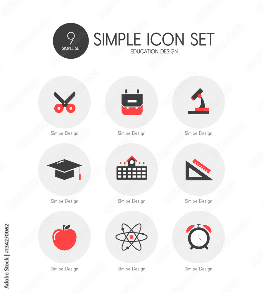 education Simple Icon Set