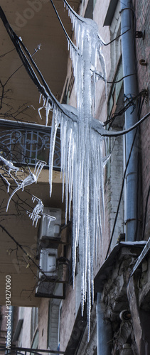 Icicles on the house carrying a risk
