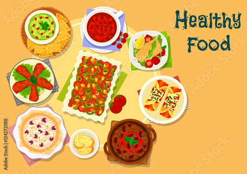 Mexican cuisine main dishes for lunch icon