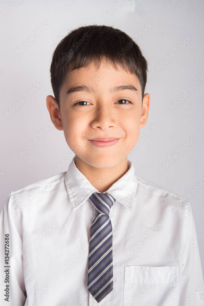 Portrait of little boy wear white shirt school uniform Portrait of little boy wear white shirt school uniform