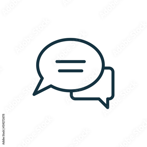 speech bubble thin, line icon on white background; isolated flat