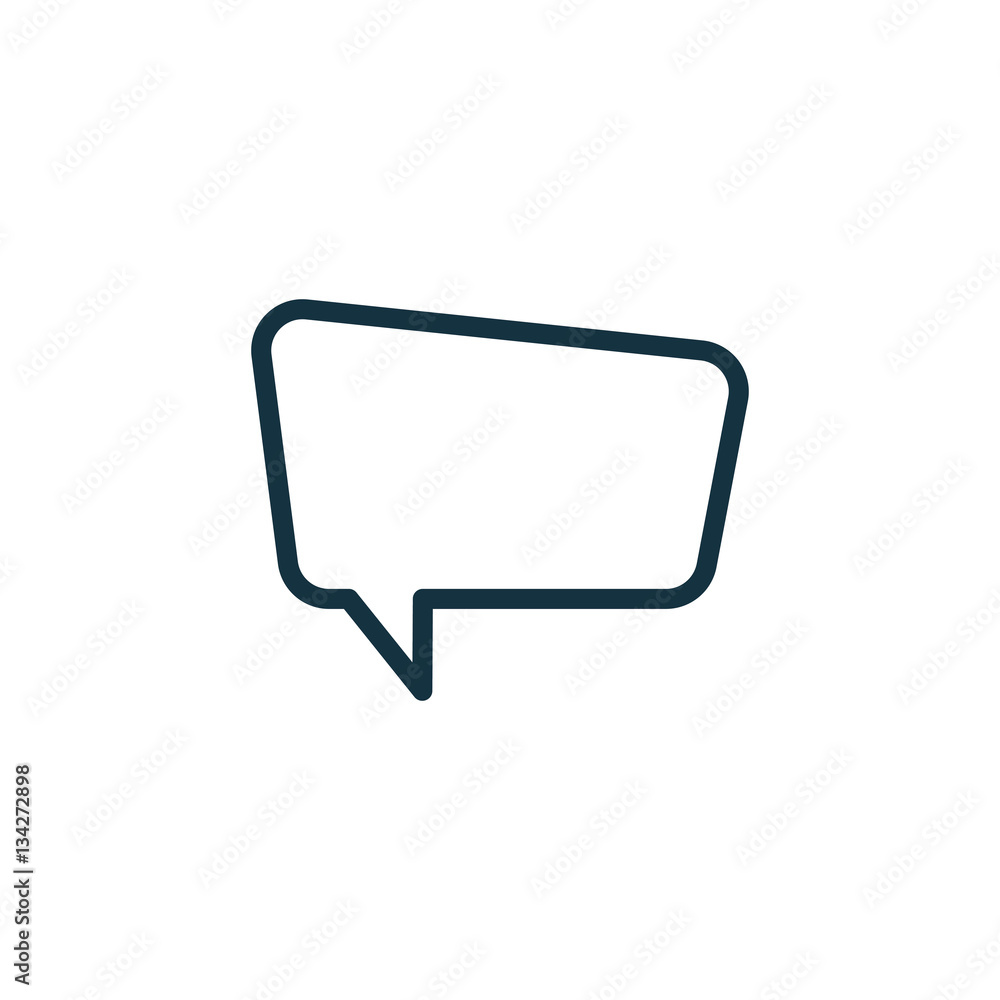 Naklejka premium speech bubble thin, line icon on white background; isolated flat