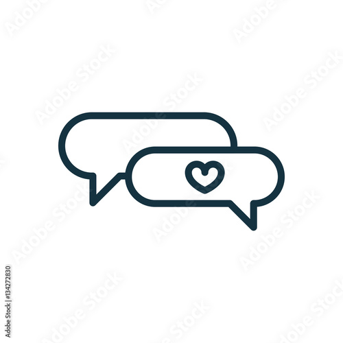 Wallpaper Mural speech bubble with heart thin, line icon on white background; is Torontodigital.ca