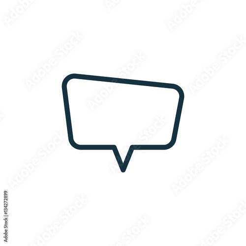 speech bubble thin, line icon on white background; isolated flat